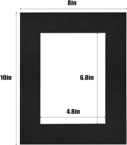 8x10 Black Picture Mats Pack of 11