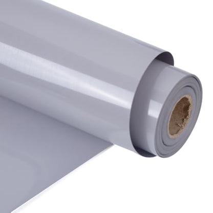 RENLITONG Gray Iron on Vinyl 12Inch by 13ft Roll Heat Transfer Vinyl for T (14.4 Ounce)