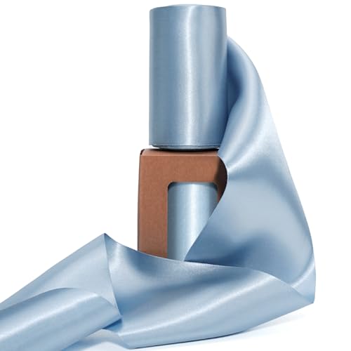 Light Blue Satin Ribbon 4 Inch x 10 Yards Double Faced