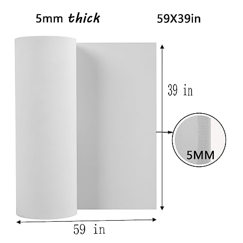 5mm EVA Foam Sheets Roll 39x59in White for Cosplay DIY 90kg