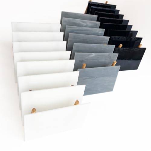 24 Sheets Stained Glass Sheet Black White Gray Collection (24 Count)