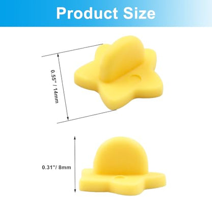 100 Pack Yellow Star Shape Rubber Pin Backs (100 Count)