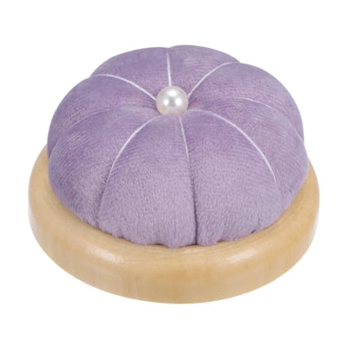 Wooden Base Pin Cushion Japanese Style Cute Needle Holder Pincushions Round for Sewing Quilting Needlework DIY Crafts