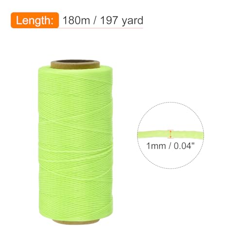 Waxed Thread 197 Yard 1mm 210D Flat Wax Thread Polyester Waxed String for Leather Sewing Hand Weaving Book Binding Home Decoration