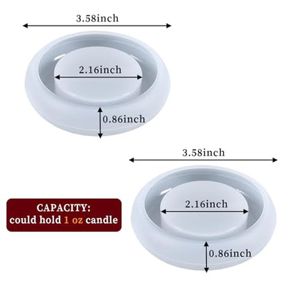 2PCS Round Candle Holder Resin Mold Silicone Tealight Votive Candle Holder Molds Concrete Cement Epoxy Silicone Molds for Making Jewelry Holder Trinket Dish Tray for Party Wedding Home Decor