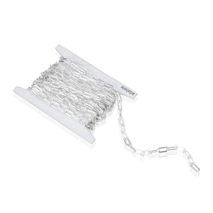 5 Feet Real Sterling Silver 3mm Paperclip Cable Chain Findings (5 Foot)