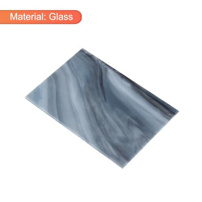 2 Pcs Stained Glass Sheet Mosaic Tile 7.9 Inch x 5.9 Inch Gray Stained Glass Sheets for Crafts DIY Art Project