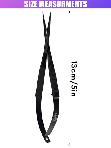 Cross Edge Spring Scissors 5 Inch straight Stainless Steel Precision Eyebrow & Eyelash Shaping & Trimming Scissor