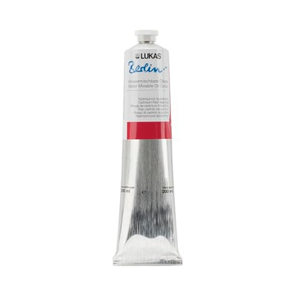 Berlin Pro Artists Water Mixable Oil Paint 200 ml Tube Cadmium Red Deep Hue (6.8 Fl Oz)
