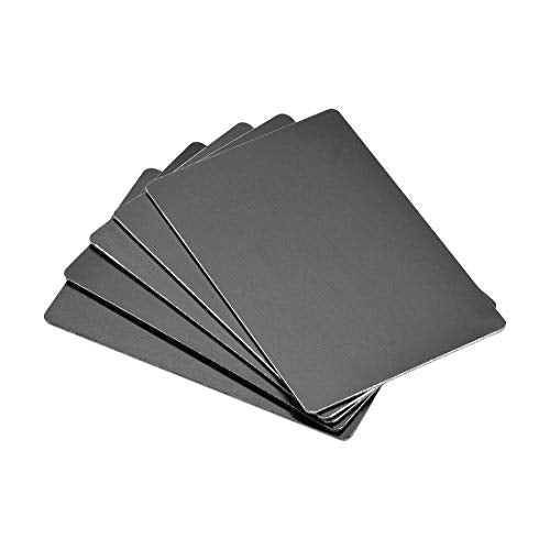 Blank Metal Card 100x60x1mm Anodized Aluminum Plate for DIY Laser Printing Engraving Black 5 Pcs (5 Count)