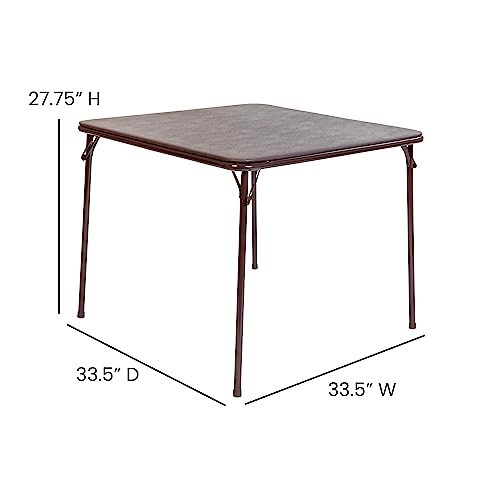 Brown 33.5" Square Folding Table