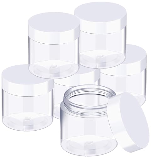 36 Pieces 4 oz Plastic Jars with Lids Wide Mouth Airtight Reusable Container Acrylic Cosmetic Small Jars for Lotions Ointments Travel Toiletries Creams Make up Storage (36 Count)