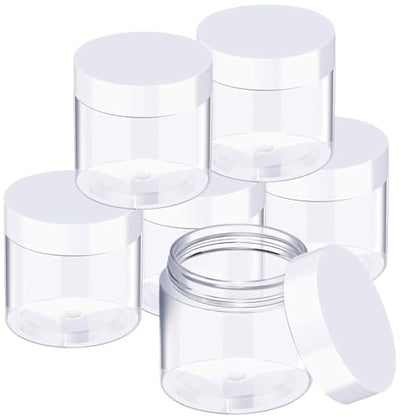 36 Pieces 4 oz Plastic Jars with Lids Wide Mouth Airtight Reusable Container Acrylic Cosmetic Small Jars for Lotions Ointments Travel Toiletries Creams Make up Storage (36 Count)