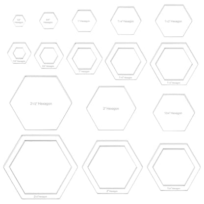 16 Pcs Hexagon Quilting Template (16 Count)