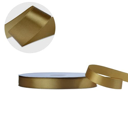 5 8" x 100 Yards Champagne Gold Satin Ribbon Crafts Gift Wrapping (300 Foot)