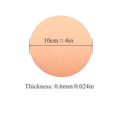 1 Pcs 99.9% Pure Round Copper Sheet Metal
