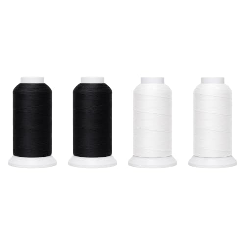 Black White Tex 90 Upholstery Polyester Heavy Duty Thread