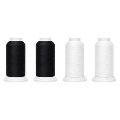 Black White Tex 90 Upholstery Polyester Heavy Duty Thread