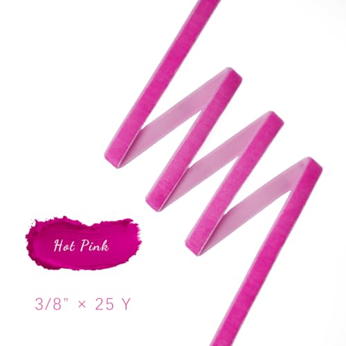 Hot Pink Thin Velvet Ribbon