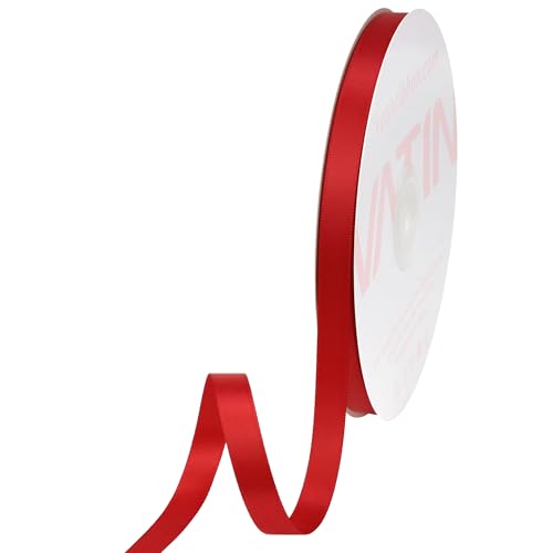 3 8 inches Double Faced Red Polyester Satin Ribbon (150 Foot)