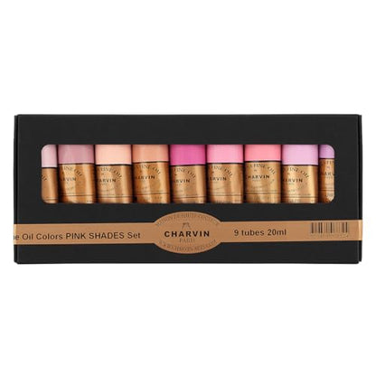 Extra Fine Professional Artist Oil Paint Set of 9 Shades of Pink (6.12 Fl Oz)