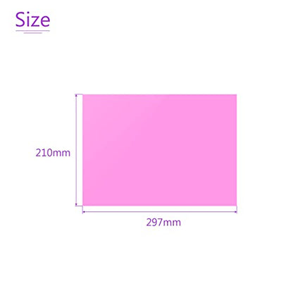 10Pcs Correction Gel Light Filter Overlay Transparent Plastic PVC Sheets Pink for Photo
