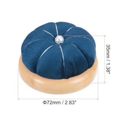 Wooden Base Pin Cushion Japanese Style Cute Needle Holder Pincushions Round for Sewing Quilting Needlework DIY Crafts