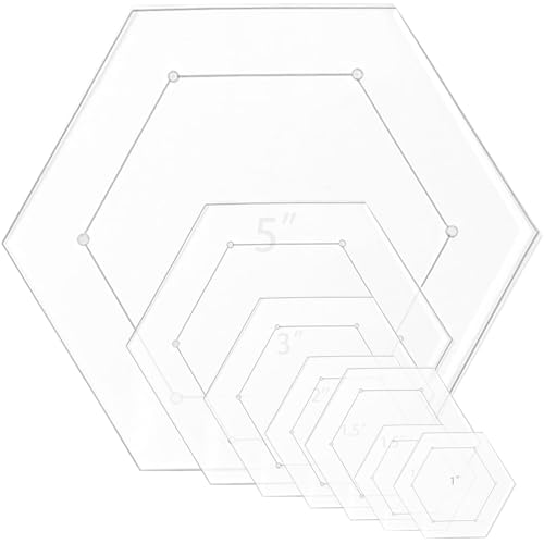 7 Pieces Hexagon Quilting Template with 1