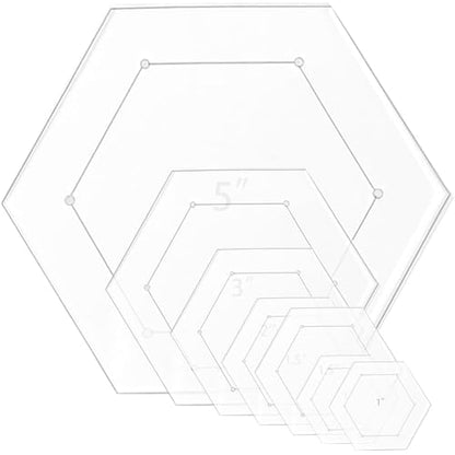 7 Pieces Hexagon Quilting Template with 1