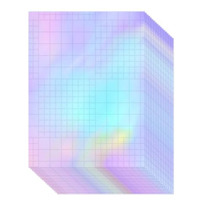 36 Sheets Holographic Laminate Sheets Clear Self Adhesive Sticker Paper (36 Count)