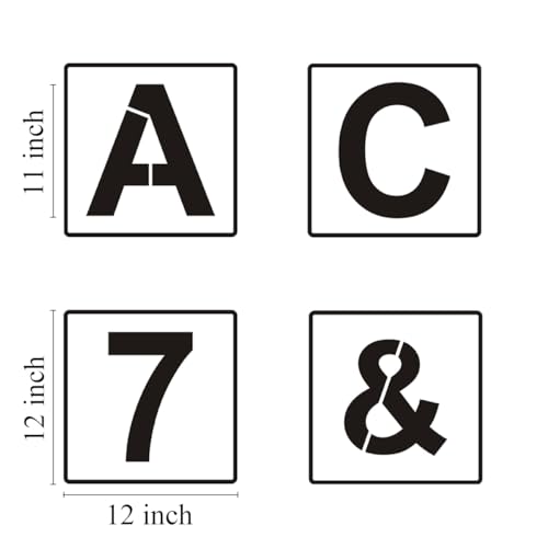 Alphabet Letter and Number Stencils 12 Inch