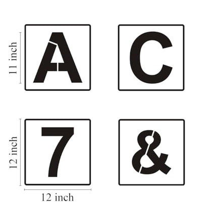 Alphabet Letter and Number Stencils 12 Inch
