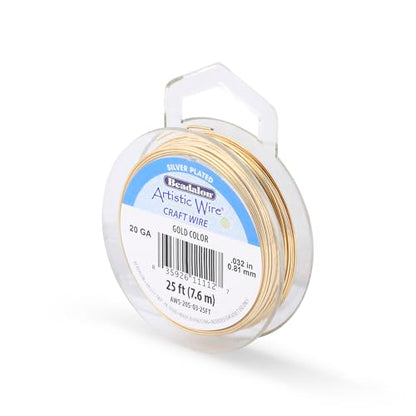 20 Gauge Silver Plated Tarnish Resistant Colored Copper Craft Wire Gold Color