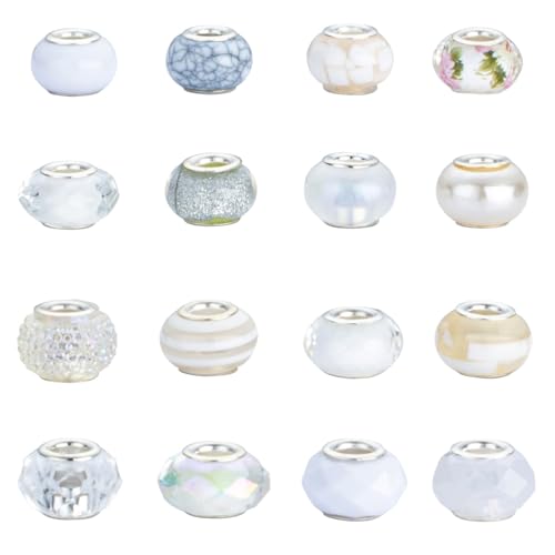 White Mix Large Hole Beads (100 Count)