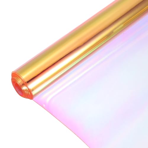 Holographic Clear PVC Vinyl Film Holographic PVC Fabric Waterproof Dichroic Film 12 x 48 Inch for Handbags Bows Earrings DIY Craft