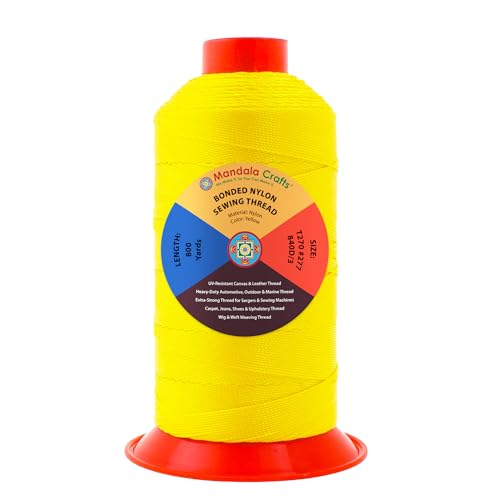Bonded Nylon Thread Yellow Heavy Duty Sewing Threads