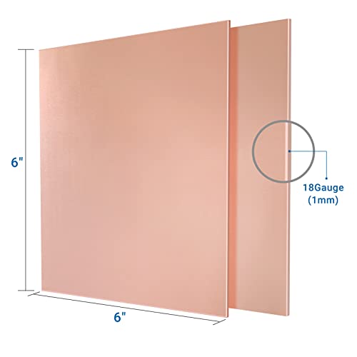 2 Pieces 99.9% Pure Copper Sheet