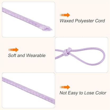 Waxed Cord 1mm Waxed Polyester Cord 175 Yard Wax String for Bracelet Making