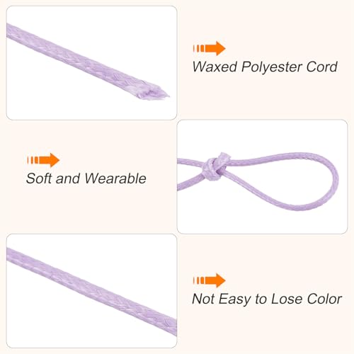 Waxed Cord 1.2mm Waxed Polyester Cord 175 Yard Wax String for Bracelet Making
