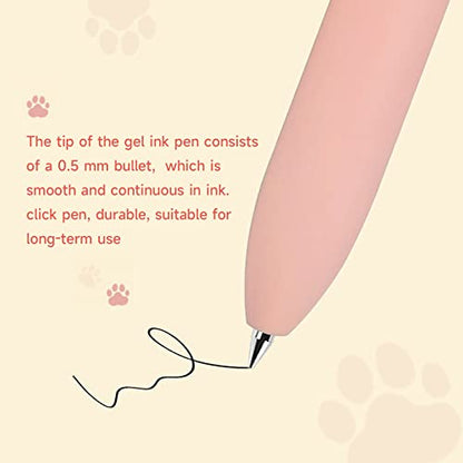 Cat Pens 8 Pcs 0.5mm Cute Kawaii Black Ink Fine Point Smooth Writing