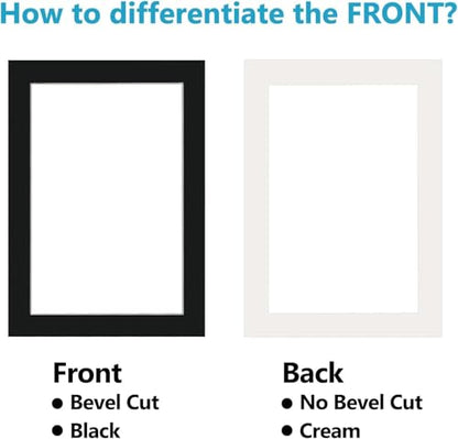 5x7 Black Picture Mats Pack of 11