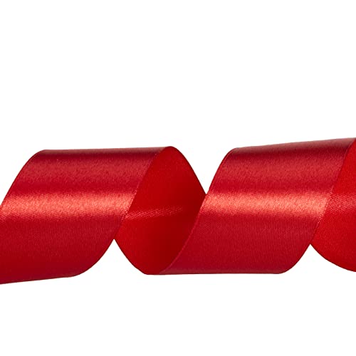 1 1 2 Inch Red Solid Satin Ribbon for Gift Wrapping (150 Foot)