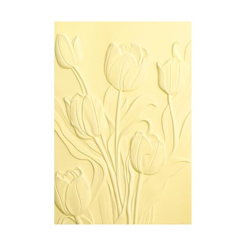 3D Flowers Theme Plastic Embossing Folders Tulip for DIY Scrapbooking Photo Album Card Paper Craft Decoration for Card Making