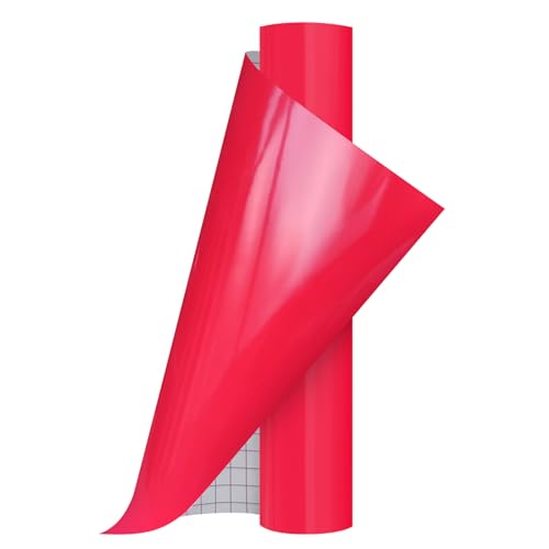 13inch x 5ft Rose Red Smart Adhesive Permanent Vinyl Compatible with Cricut Explore and Maker Series Without Cutting Mats