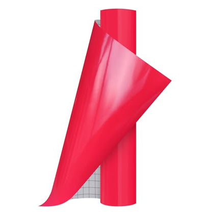 13inch x 5ft Rose Red Smart Adhesive Permanent Vinyl Compatible with Cricut Explore and Maker Series Without Cutting Mats