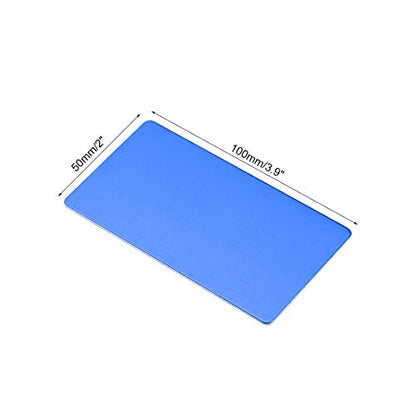 Blank Metal Card 100x50x0.8mm Anodized Aluminum Plate for DIY Laser Printing Engraving Blue 5 Pcs (5 Count)