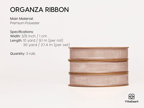 Pink Organza Ribbon 3 (3 Count)