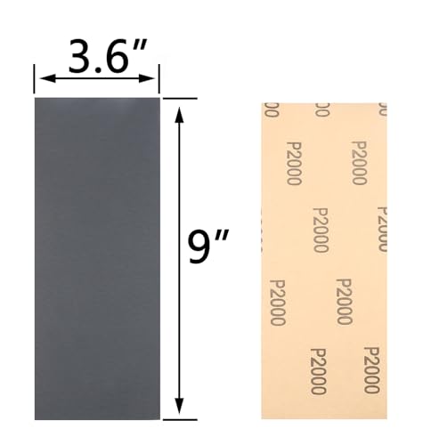30Pcs 9 x 3.6 Inchs 2000 Grit Wet and Dry Handmade Universal Sanding Sheets