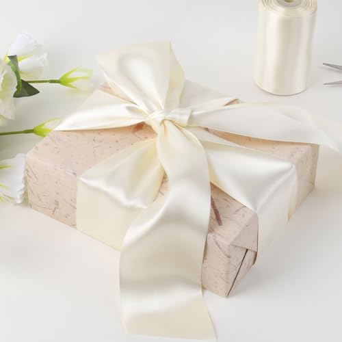 Ivory Satin Ribbon 3 Inch x 10 Yards Double Faced