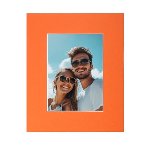 Picture Mats 8 x 10 Mat Board Center for 5 x 7 Pictures Acid Free White Core Bevel Cut Frame Mattes with Backing for Display Art Measuring
